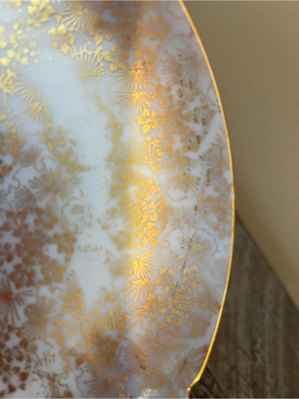 Antique Jean Pouyat Limoges Gold Chintz 6